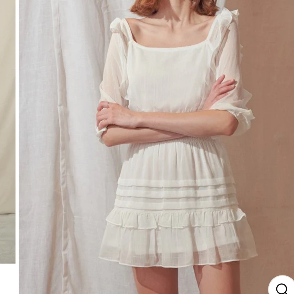 Storia Rosa Off the Shoulder Flowy Ruffle Dress - Picture 8 of 8